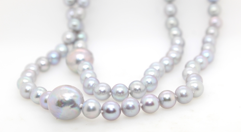 Endless Gray Pearl Necklace